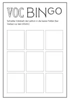 Vorschau - Arbeitsblätter - Vokabel Bingo - Deckblatt