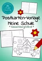 Vorschau - Mal- und Bastelvorlagen - Postkarte "Meine Schule" (Postkarte zum Ausmalen) - Deckblatt