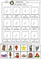 Vorschau - Arbeitsblätter - Lesen Schneiden Kleben Weihnachten, Leseübung Wörter erste Sätze, 1.Klasse, 2.Klasse, DaZ, Förderschule - Seite 3