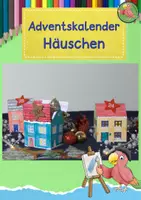 Vorschau - Mal- und Bastelvorlagen - Adventskalender, Häuser zu Weihnachten - Deckblatt