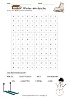 Vorschau - Arbeitsblätter - Winter - Wort-Suchsel: Finde 8 Wörter passend zum Winter - Deckblatt