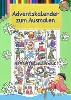 Vorschau - Mal- und Bastelvorlagen - Weihnachten, Adventskalender zum Ausmalen - Deckblatt
