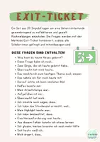 Vorschau - Arbeitsblätter - Exit Ticket Stundenabschluss Sicherung für jede Stunde Reflexion - Seite 1