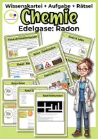 Vorschau - Stundenentwürfe - Edelgase: Radon Wissenskartei + Steckbrief + Quizze - Deckblatt
