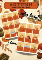 Vorschau - Spiele - 🎲🍂Interaktives "I have.., who has..?" Herbst Spiel - Deckblatt