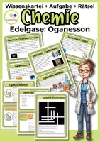 Vorschau - Stundenentwürfe - Edelgase: Oganesson Wissenskartei + Steckbrief + Quizze - Deckblatt