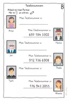 Vorschau - Arbeitsblätter - Mien Telefonnummer - Partnerarbeit zu Tallen / Zahlen - Niederdeutsch - Seite 1