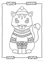 Vorschau - Mal- und Bastelvorlagen - Ausmalbilder Winter, Ausmalbilder Weihnachten, Schneemann, Katze, Engel, Rentier & mehr - Seite 1