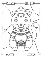 Vorschau - Mal- und Bastelvorlagen - Ausmalbilder Winter, Ausmalbilder Weihnachten, Schneemann, Katze, Engel, Rentier & mehr - Seite 2
