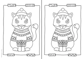 Vorschau - Mal- und Bastelvorlagen - Ausmalbilder Winter, Ausmalbilder Weihnachten, Schneemann, Katze, Engel, Rentier & mehr - Seite 3