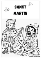 Vorschau - Mal- und Bastelvorlagen - Ausmalbilder zu Sankt Martin - Seite 1