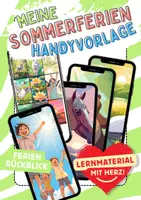 Vorschau - Mal- und Bastelvorlagen - Sommerferien Handy Sommer Ferien Smartphone Rückblick Ferienrückblick - Deckblatt