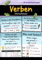 Vorschau - Poster - Verben Merkplakat | Plakat | Konjugieren | Poster | Wortarten | Merkblatt - Deckblatt