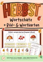Vorschau - Stundenentwürfe - Herbst: Wort- und Bildkarten mit passenden Arbeitsblättern - Deckblatt