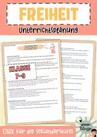 Vorschau - Lehrpläne/Lehrermaterial - ETHIK: Freiheit Unterrichtsplanung Sekundarstufe - Deckblatt