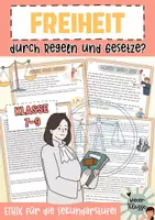 Vorschau - Arbeitsblätter - ETHIK: FREIHEIT DURCH GESETZE UND REGELN? - Sekundarstufe 1+2 - Deckblatt