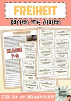 Vorschau - Arbeitsblätter - ETHIK: FREIHEIT Zitate - Sekundarstufe 1+2 - Deckblatt