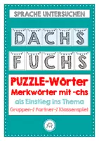 Vorschau - Spiele - Merkwörter mit -chs. Puzzle-Wörter zur Einführung - Deckblatt