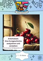 Vorschau - Arbeitsblätter - Arbeitsblatt: „Die Kirschen“ – Eine Kurzgeschichte von Wolfgang Borchert analysieren und verstehen 🍒📜 - Deckblatt