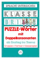Vorschau - Spiele - Wörter mit Doppelkonsonanten. Puzzle- Wörter zur Einführung - Deckblatt