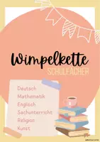 Vorschau - Bildkarten - Wimpelketten Schulfächer - Deckblatt