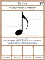 Vorschau - Arbeitsblätter - Die Note | Einführung | Notenlehre | Musik - Seite 2