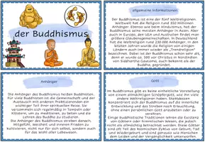 Vorschau - Arbeitsblätter - Wissenskarteien und Steckbrief - Buddhismus - Seite 1
