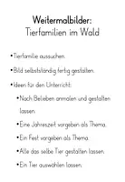 Vorschau - Mal- und Bastelvorlagen - Kunst - Weitermalbilder Tiere im Wald - Seite 1