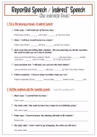 Vorschau - Arbeitsblätter - Materialpaket Reported Speech/Indirect Speech (Übersichtsblatt + Übungsaufgaben) - Seite 2