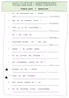 Vorschau - Arbeitsblätter - scrambled sentences - questions - simple past - Deckblatt