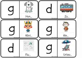 Vorschau - Stationenlernen - D: Auslautverhärtung Orthographeme Spiel - Seite 1