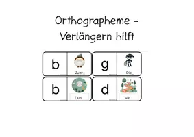 Vorschau - Stationenlernen - D: Auslautverhärtung Orthographeme Spiel - Deckblatt
