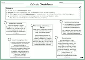 Vorschau - Arbeitsblätter - Globalisierung: Reise des Smartphones - Seite 1