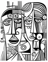 Vorschau - Mal- und Bastelvorlagen - 100 Picasso-Gesichter zum Ausmalen - Seite 3