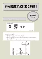 Vorschau - Test - Vokabeltest Access 5 - Unit 1 Part C - Deckblatt