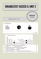 Vorschau - Test - Vokabeltest Access 5 - Unit 2 Part C - Deckblatt
