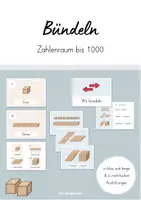 Vorschau - Poster - Dienesmaterial und Bündeln/ Bündelung / Zahlenraum - Visualisierung (beige, blau) - Seite 1