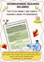 Vorschau - Arbeitsblätter - Die Held:innen in meinem Leben: Präsentation - Deckblatt