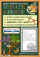 Vorschau - Arbeitsblätter - Lesen ab Klasse 2: Große Gedichtesammlung „Monate und Feste" - Deckblatt