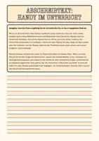 Vorschau - Arbeitsblätter - Abschreibtext Unerlaubte Handynutzung im Unterricht inklusive Reflexion - Seite 1