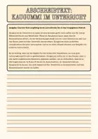 Vorschau - Arbeitsblätter - Abschreibtext Kaugummi im Unterricht inklusive Reflexion - Seite 1