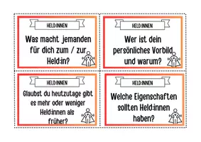 Vorschau - Arbeitsblätter - Heldinnen & Helden: Gesprächs- und Murmelkarten - Seite 1