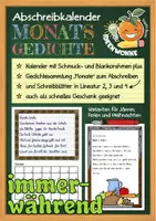Vorschau - Arbeitsblätter - Abschreibkalender „Immerwährend" Klasse 2, 3, 4: Monatsgedichte - Deckblatt