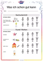 Vorschau - Arbeitsblätter - Was ich schon gut kann - Selbstreflexion - Zeugnis Grundschule Klasse 1 - Seite 1