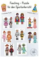 Vorschau - Spiele - Laufspiel - Faschingspuzzle für den Sportunterricht - Fasching / Fastnacht - Deckblatt