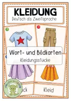 Vorschau - Fördermaterial/Inklusion - KLEIDUNG (Kleidungsstücke) Wort- und Bildkarten - Deckblatt