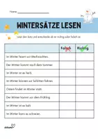 Vorschau - Arbeitsblätter - Wintersätze: richtig oder falsch entscheiden. - Seite 2