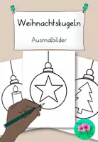 Vorschau - Mal- und Bastelvorlagen - Vielseitige Weihnachtskugel🎄 Ausmalbilder - Deckblatt