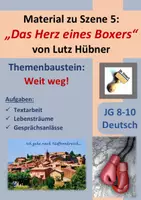 Vorschau - Arbeitsblätter - "Das Herz eines Boxers" (Lutz Hübner) Material zu Szene 5: Weit weg! Lebensträume und Traumleben - Deckblatt