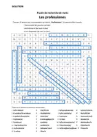 Vorschau - Interaktives Material - Wortsuchrätsel Französisch: Professiones / Berufe (mit Lösung) - Seite 1
